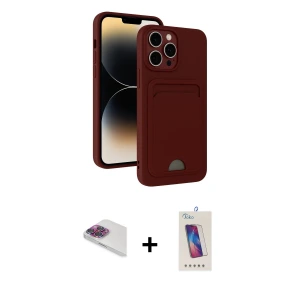 ieg™ iPhone 13 Pro Max Kılıf Vadi Çizgi Prime - Siyah Joko 5D Cam + Pers Alüminyum Kamera Lens - GI