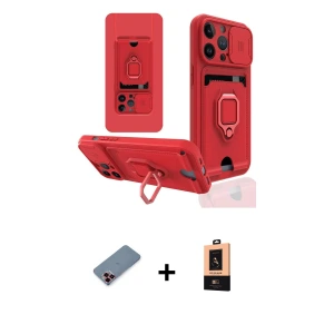 ieg™ iPhone 13 Pro Max Kılıf Vadi Form Prime - Şeffaf Maxco Cam Ekran Koruyucu + Metal Kamera Lens Koruma Cam - KI