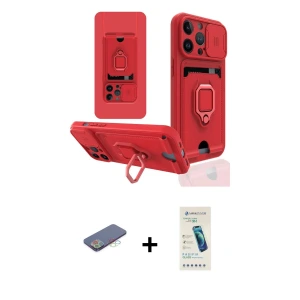 ieg™ iPhone 13 Pro Max Kılıf Vadi Form Prime - Şeffaf Pasifik Cam Ekran Koruyucu + Renkli Kamera Lens Koruma Cam - MI