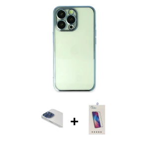 ieg™ iPhone 13 Pro Max Kılıf Vadi Minimal - Siyah Joko 5D Cam + Pers Alüminyum Kamera Lens - LT