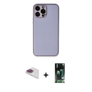 ieg™ iPhone 13 Pro Max Kılıf Yadigar Klasik - Şeffaf 360 Full Body Arka Koruyucu + Pers Alüminyum Kamera Lens - GI