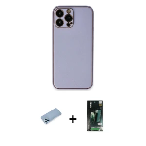ieg™ iPhone 13 Pro Max Kılıf Yadigar Klasik - Şeffaf 360 Full Body Arka Koruyucu + Shine Kamera Lens Koruma Cam - MI