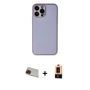 ieg™ iPhone 13 Pro Max Kılıf Yadigar Klasik - Şeffaf Maxco Cam Ekran Koruyucu + Rainbow Kamera Lens Koruma Cam - KI