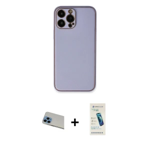 ieg™ iPhone 13 Pro Max Kılıf Yadigar Klasik - Şeffaf Pasifik Cam Ekran Koruyucu + Rainbow Kamera Lens Koruma Cam - MI