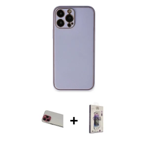 ieg™ iPhone 13 Pro Max Kılıf Yadigar Klasik - Siyah Bilvis 3D Cam Ekran Koruyucu + Rainbow Kamera Lens Koruma Cam - KI