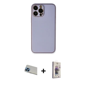 ieg™ iPhone 13 Pro Max Kılıf Yadigar Klasik - Siyah Bilvis 3D Cam Ekran Koruyucu + Rainbow Kamera Lens Koruma Cam - MI