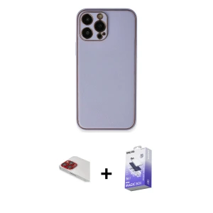 ieg™ iPhone 13 Pro Max Kılıf Yadigar Klasik - Siyah Bilvis 5in1 5D Magic Hayalet Cam Ekran Koruyucu + Pers Alüminyum Kamera Lens - KI
