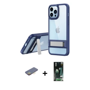 ieg™ iPhone 13 Pro Max Kılıf Yadigar Yansıma - Şeffaf 360 Full Body Arka Koruyucu + Renkli Kamera Lens Koruma Cam - SI