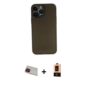 ieg™ iPhone 13 Pro Max Kılıf Yadigar Yansıma Serisi - Şeffaf Maxco Cam Ekran Koruyucu + Rainbow Kamera Lens Koruma Cam - KI