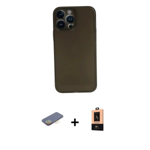 ieg™ iPhone 13 Pro Max Kılıf Yadigar Yansıma Serisi - Şeffaf Maxco Cam Ekran Koruyucu + Renkli Kamera Lens Koruma Cam - SI