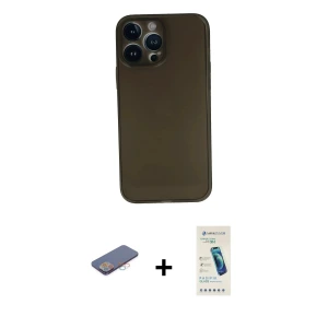 ieg™ iPhone 13 Pro Max Kılıf Yadigar Yansıma Serisi - Şeffaf Pasifik Cam Ekran Koruyucu + Renkli Kamera Lens Koruma Cam - PE