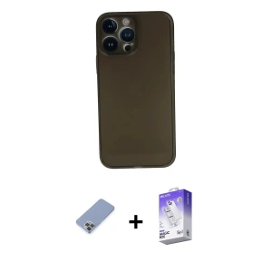ieg™ iPhone 13 Pro Max Kılıf Yadigar Yansıma Serisi - Siyah Bilvis 5in1 3D Magic Cam Ekran Koruyucu + Metal Kamera Lens Koruma Cam - KUYL