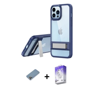 ieg™ iPhone 13 Pro Max Kılıf Yadigar Yansıma - Siyah Bilvis 5in1 3D Magic Cam Ekran Koruyucu + Shine Kamera Lens Koruma Cam - GI