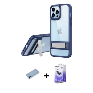 ieg™ iPhone 13 Pro Max Kılıf Yadigar Yansıma - Siyah Bilvis 5in1 5D Magic Hayalet Cam Ekran Koruyucu + Shine Kamera Lens Koruma Cam - MI