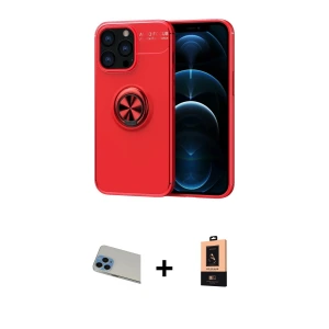 ieg™ iPhone 13 Pro Max Kılıf Yankı Form Prime - Şeffaf Maxco Cam Ekran Koruyucu + Rainbow Kamera Lens Koruma Cam - MI