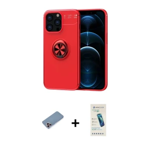 ieg™ iPhone 13 Pro Max Kılıf Yankı Form Prime - Şeffaf Pasifik Cam Ekran Koruyucu + Shine Kamera Lens Koruma Cam - PE