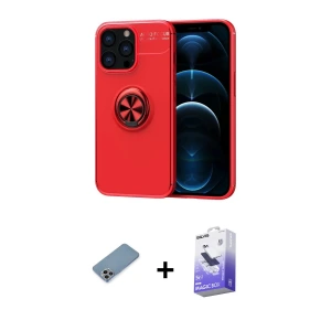 ieg™ iPhone 13 Pro Max Kılıf Yankı Form Prime - Siyah Bilvis 5in1 5D Magic Hayalet Cam Ekran Koruyucu + Shine Kamera Lens Koruma Cam - GI