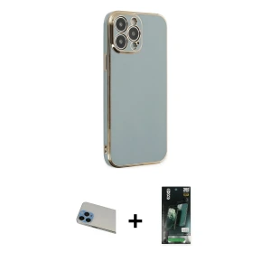 ieg™ iPhone 13 Pro Max Kılıf Yankı Serisi - Şeffaf 360 Full Body Arka Koruyucu + Rainbow Kamera Lens Koruma Cam - MI