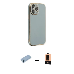 ieg™ iPhone 13 Pro Max Kılıf Yankı Serisi - Şeffaf Maxco Cam Ekran Koruyucu + Shine Kamera Lens Koruma Cam - MI