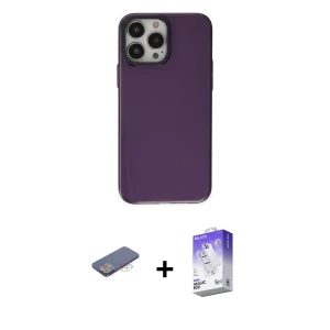 ieg™ iPhone 13 Pro Max Kılıf Zirve Doku Koleksiyonu - Siyah Bilvis 5in1 3D Magic Cam Ekran Koruyucu + Renkli Kamera Lens Koruma Cam - MI