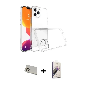 ieg™ iPhone 13 Pro Max Kılıf Zirve Doku - Siyah Bilvis 3D Mat Cam Ekran Koruyucu + Rainbow Kamera Lens Koruma Cam - REGD