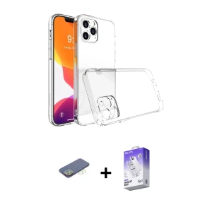 ieg™ iPhone 13 Pro Max Kılıf Zirve Doku - Siyah Bilvis 5in1 3D Magic Cam Ekran Koruyucu + Renkli Kamera Lens Koruma Cam - YL