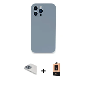 ieg™ iPhone 13 Pro Max Kılıf Zirve Modern Özel Seri - Şeffaf Maxco Cam Ekran Koruyucu + Pers Alüminyum Kamera Lens - SABE