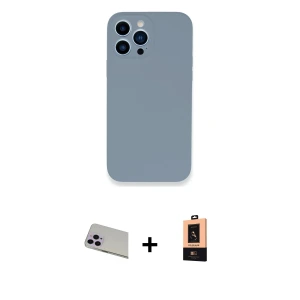 ieg™ iPhone 13 Pro Max Kılıf Zirve Modern Özel Seri - Şeffaf Maxco Cam Ekran Koruyucu + Rainbow Kamera Lens Koruma Cam - MR