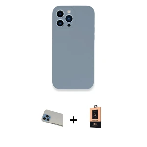 ieg™ iPhone 13 Pro Max Kılıf Zirve Modern Özel Seri - Şeffaf Maxco Cam Ekran Koruyucu + Rainbow Kamera Lens Koruma Cam - MI