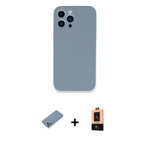 ieg™ iPhone 13 Pro Max Kılıf Zirve Modern Özel Seri - Şeffaf Maxco Cam Ekran Koruyucu + Shine Kamera Lens Koruma Cam - GI