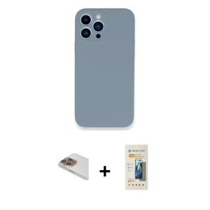 ieg™ iPhone 13 Pro Max Kılıf Zirve Modern Özel Seri - Siyah 6D Mat Seramik Hayalet Nano Ekran Koruyucu + Pers Alüminyum Kamera Lens - GD