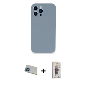 ieg™ iPhone 13 Pro Max Kılıf Zirve Modern Özel Seri - Siyah Bilvis 3D Cam Ekran Koruyucu + Rainbow Kamera Lens Koruma Cam - MI