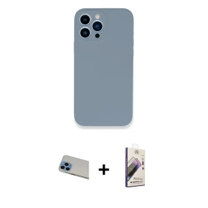 ieg™ iPhone 13 Pro Max Kılıf Zirve Modern Özel Seri - Siyah Bilvis 3D Mat Cam Ekran Koruyucu + Rainbow Kamera Lens Koruma Cam - MI