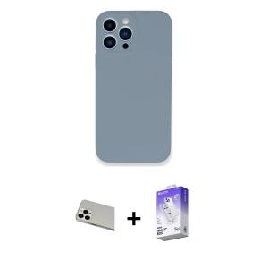 ieg™ iPhone 13 Pro Max Kılıf Zirve Modern Özel Seri - Siyah Bilvis 5in1 3D Magic Cam Ekran Koruyucu + Rainbow Kamera Lens Koruma Cam - BZ