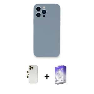 ieg™ iPhone 13 Pro Max Kılıf Zirve Modern Özel Seri - Siyah Bilvis 5in1 3D Magic Cam Ekran Koruyucu + Shine Kamera Lens - GD