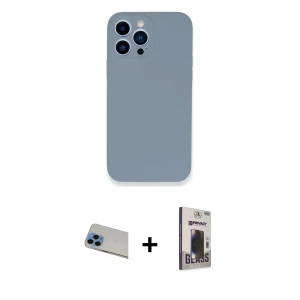 ieg™ iPhone 13 Pro Max Kılıf Zirve Modern Özel Seri - Siyah Bilvis Hayalet Cam Ekran Koruyucu + Rainbow Kamera Lens Koruma Cam - MI