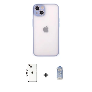 ieg™ iPhone 14 Kılıf Ahenk Çizgi Serisi - Siyah Joko Magic 5D Cam + Shine Kamera Lens - GI