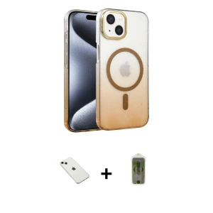 ieg™ iPhone 14 Kılıf Ahenk Doku Özel Seri - Siyah Joko Magic 5D Hayalet Cam + Diamond Kamera Lens - YL