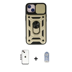 ieg™ iPhone 14 Kılıf Ahenk Klasik - Siyah Joko Magic 5D Cam + Shine Kamera Lens - GI