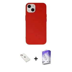 ieg™ iPhone 14 Kılıf Ahenk Serisi - Siyah Bilvis 5in1 3D Magic Cam Ekran Koruyucu + Diamond Kamera Lens - KI