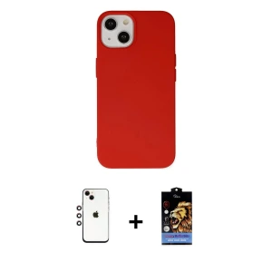ieg™ iPhone 14 Kılıf Ahenk Serisi - Siyah Buffer Hayalet Cam Ekran Koruyucu + Shine Kamera Lens - GI