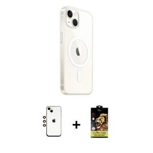 ieg™ iPhone 14 Kılıf Ahenk Yansıma Prime - Siyah Buffer Cam Ekran Koruyucu + Shine Kamera Lens - GD