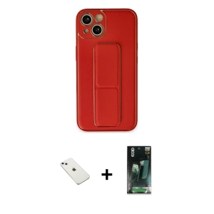 ieg™ iPhone 14 Kılıf Akış Doku - Şeffaf 360 Full Body Arka Koruyucu + Diamond Kamera Lens - SABE