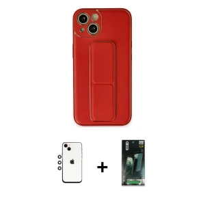 ieg™ iPhone 14 Kılıf Akış Doku - Şeffaf 360 Full Body Arka Koruyucu + Shine Kamera Lens - GI