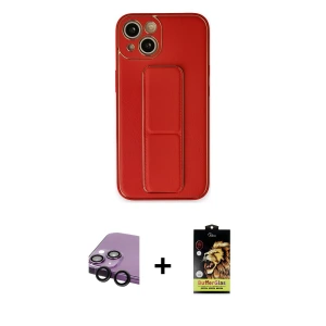 ieg™ iPhone 14 Kılıf Akış Doku - Siyah Buffer Cam Ekran Koruyucu + Raze Metal Kamera Lens - SH