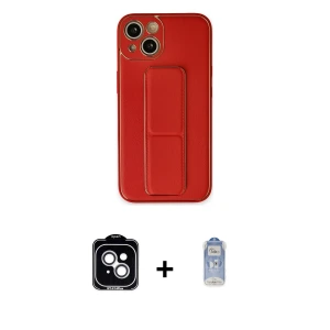 ieg™ iPhone 14 Kılıf Akış Doku - Siyah Joko Magic 5D Cam + PVD Metal Kamera Lens - GS