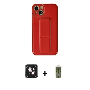 ieg™ iPhone 14 Kılıf Akış Doku - Siyah Joko Magic 5D Hayalet Cam + PVD Metal Kamera Lens - PE