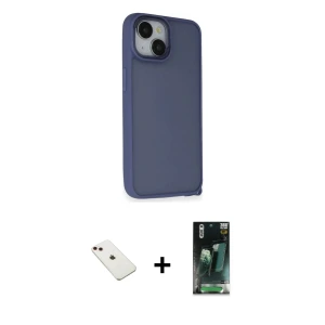 ieg™ iPhone 14 Kılıf Atlas Form - Şeffaf 360 Full Body Arka Koruyucu + Diamond Kamera Lens - KI