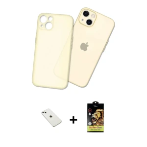 ieg™ iPhone 14 Kılıf Atlas Minimal Prime - Siyah Buffer Cam Ekran Koruyucu + Diamond Kamera Lens - SABE