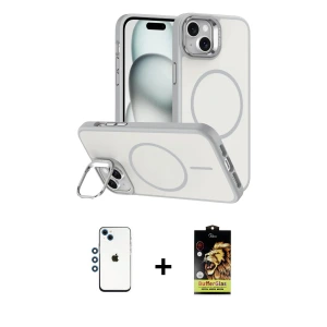 ieg™ iPhone 14 Kılıf Çekirdek Klasik - Siyah Buffer Cam Ekran Koruyucu + Shine Kamera Lens - MI